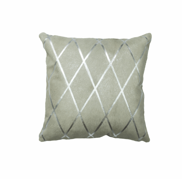ARLEQUIN CUSHION - CREAM AND SILVER